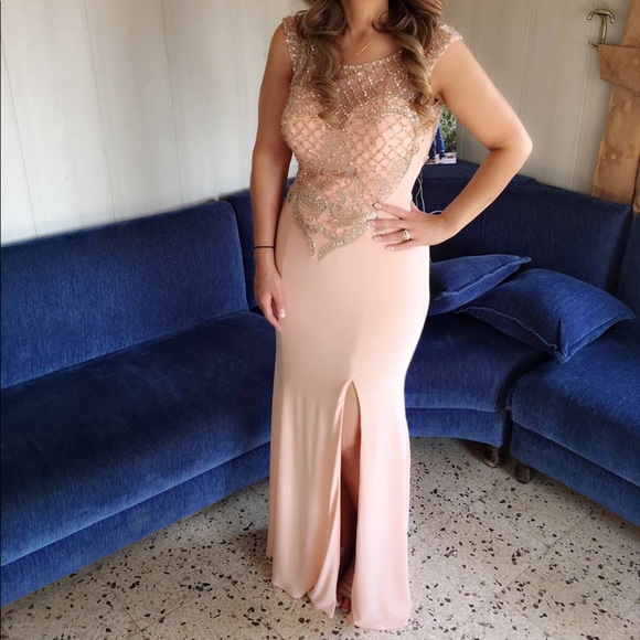 Angela & Alison gown. Size 10. Color Apricot - Picture 9 of 10